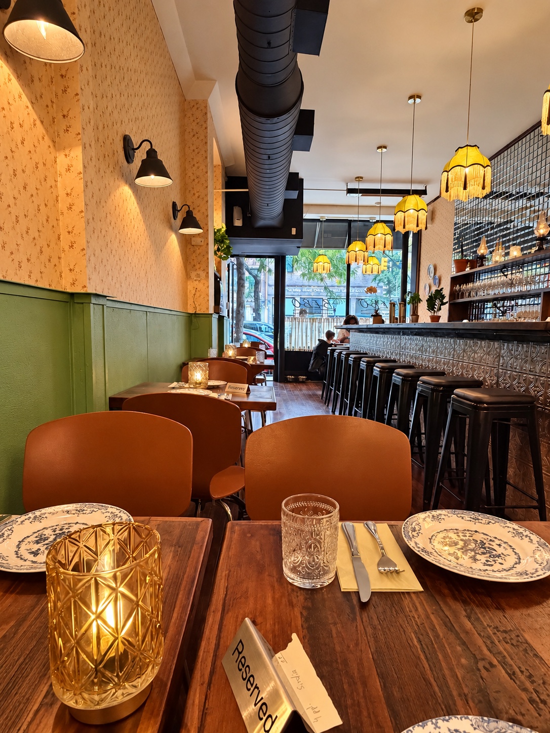 Warm interior of BEBO restaurant